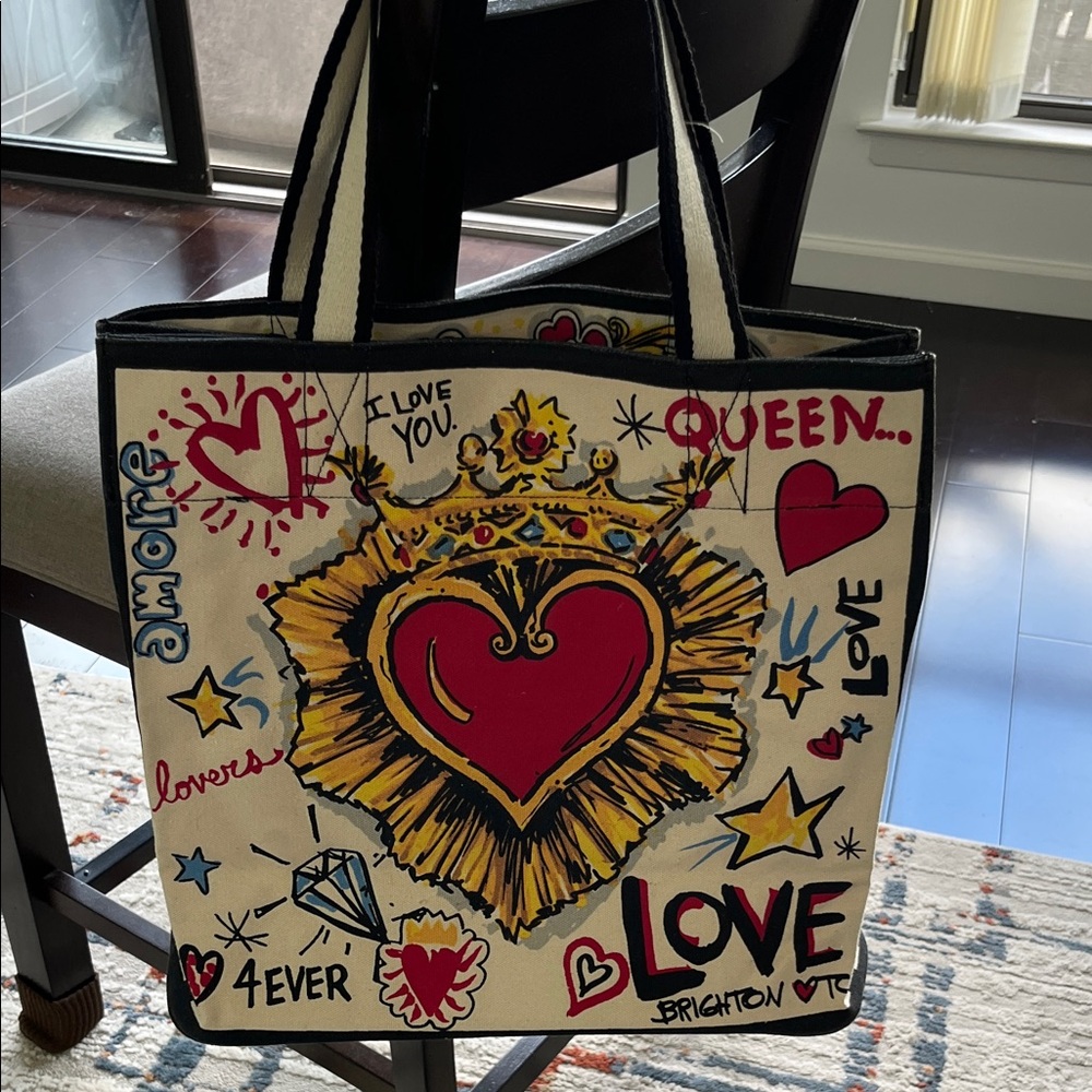 Brighton Heart Graffiti Tote - Red and Gold